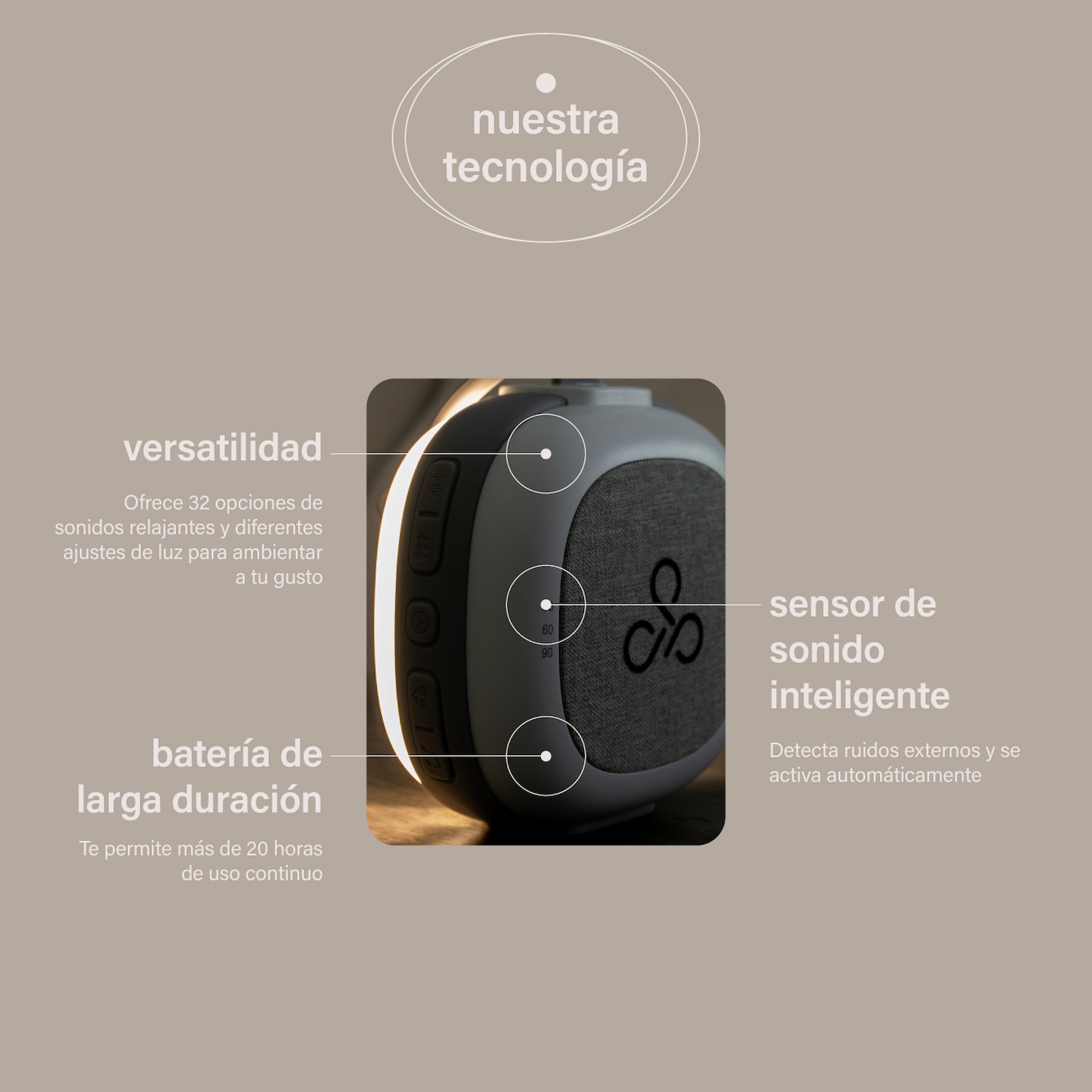 máquina de ruido blanco snooze pro