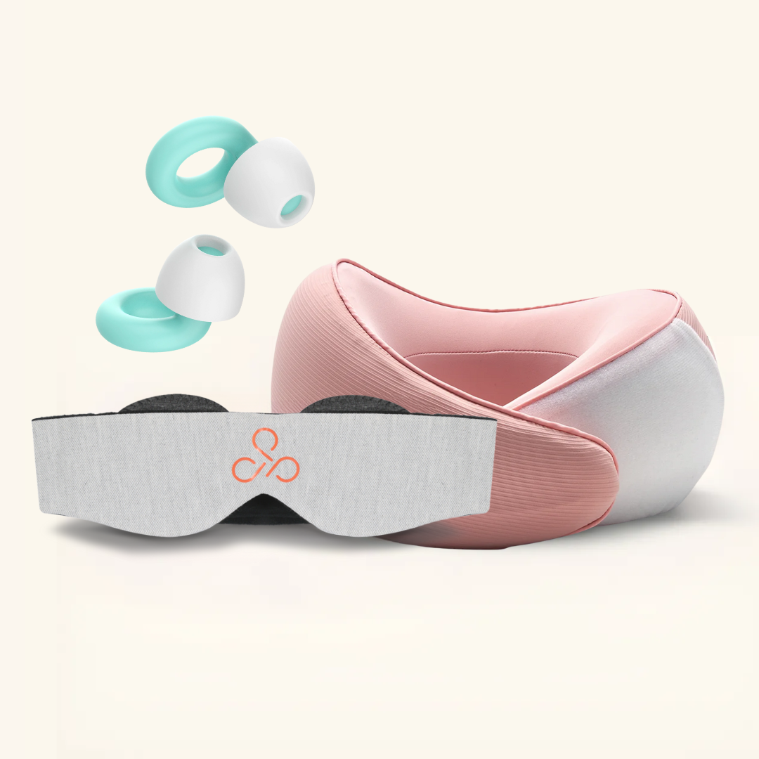 Cojín de Viaje + Antifaz + Tapones