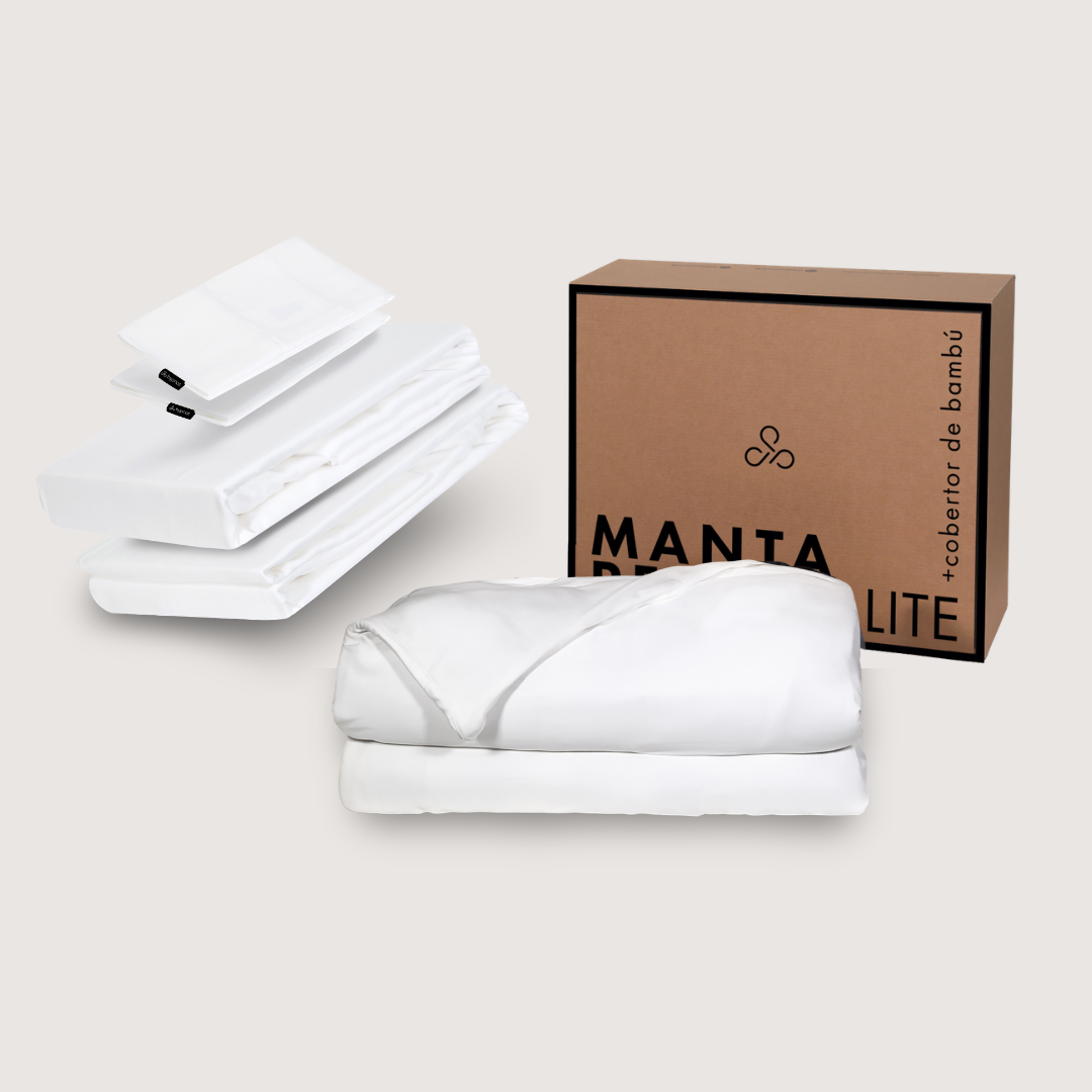 sábanas de bambú + manta pesada lite