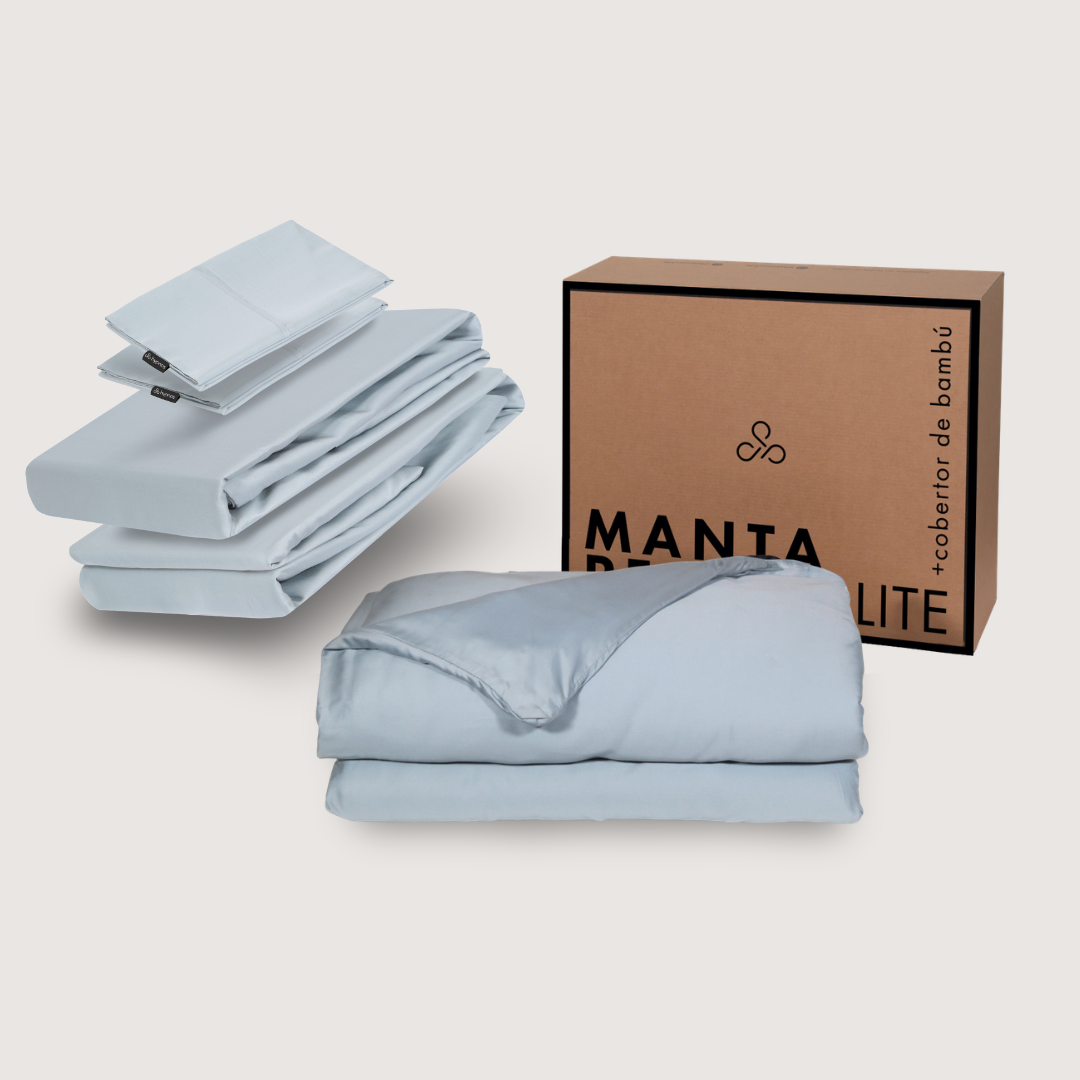 sábanas de bambú + manta pesada lite