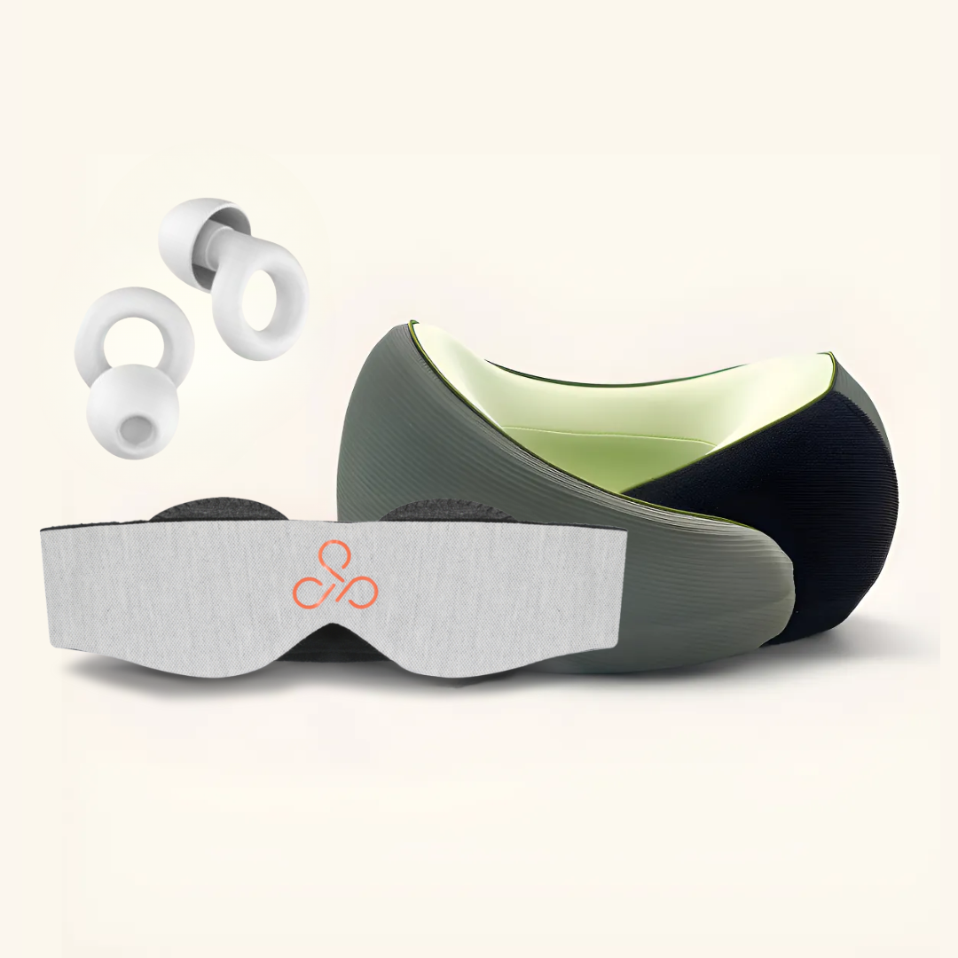 Cojín de Viaje + Antifaz + Tapones