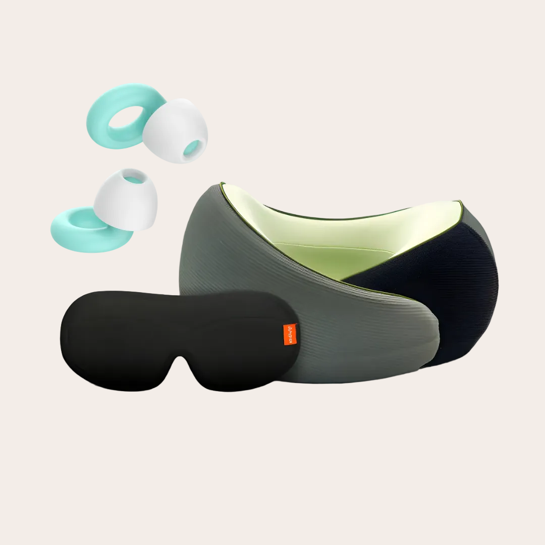 Cojín de Viaje + Antifaz + Tapones