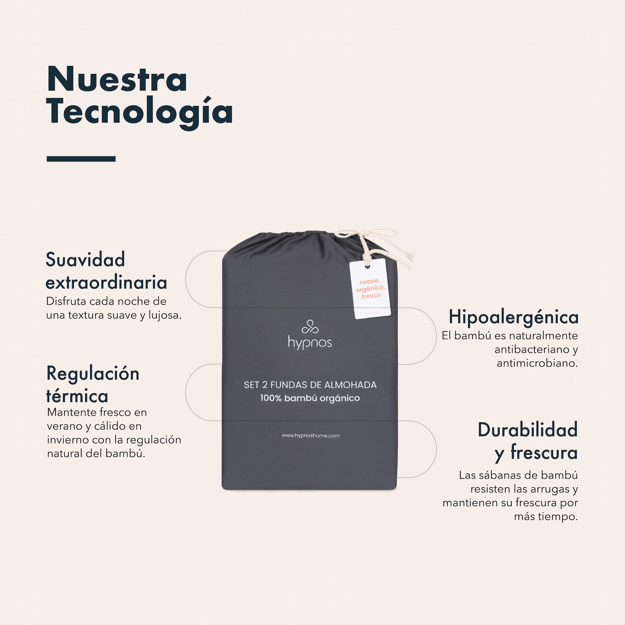 Funda de Almohada de Bambú