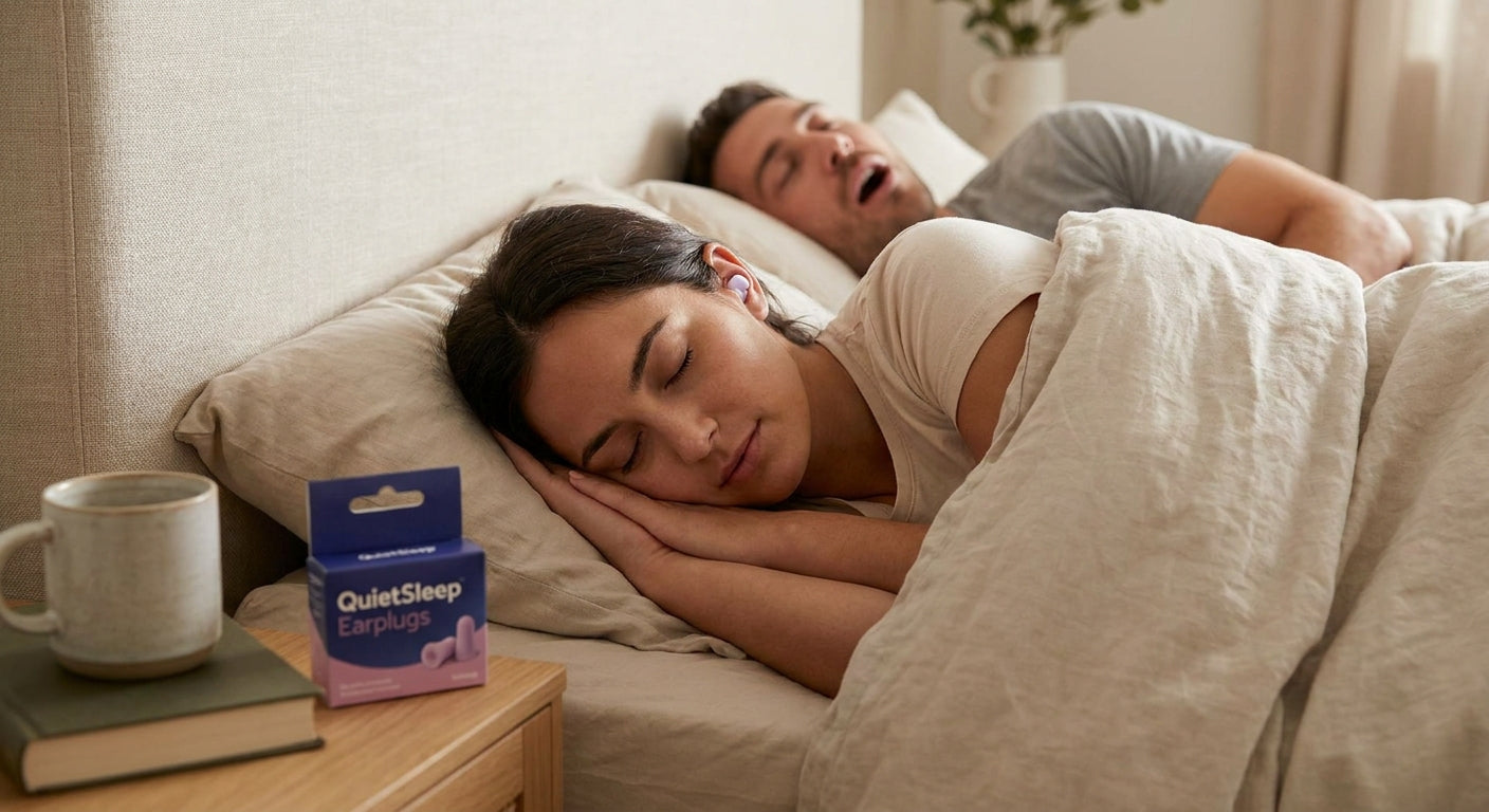 Tapones de oído para dormir con una pareja que ronca