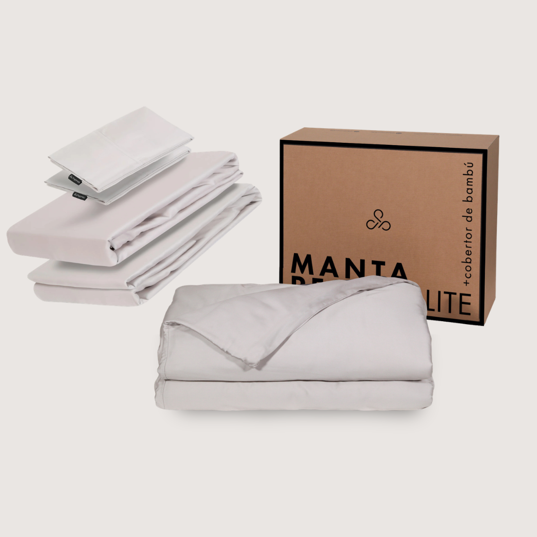sábanas de bambú + manta pesada lite