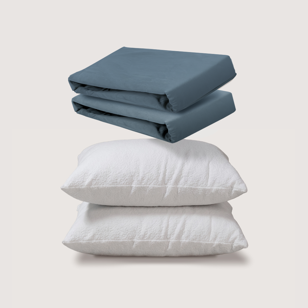 sábanas de algodón + almohadas
