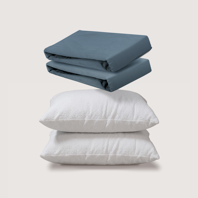 sábanas de algodón + almohadas