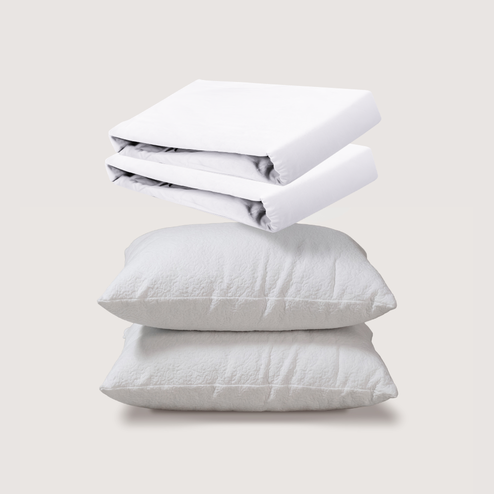 sábanas de algodón + almohadas