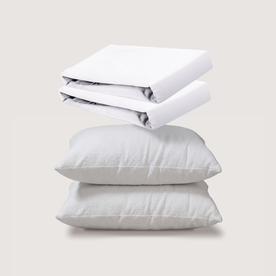 sábanas de algodón + almohadas