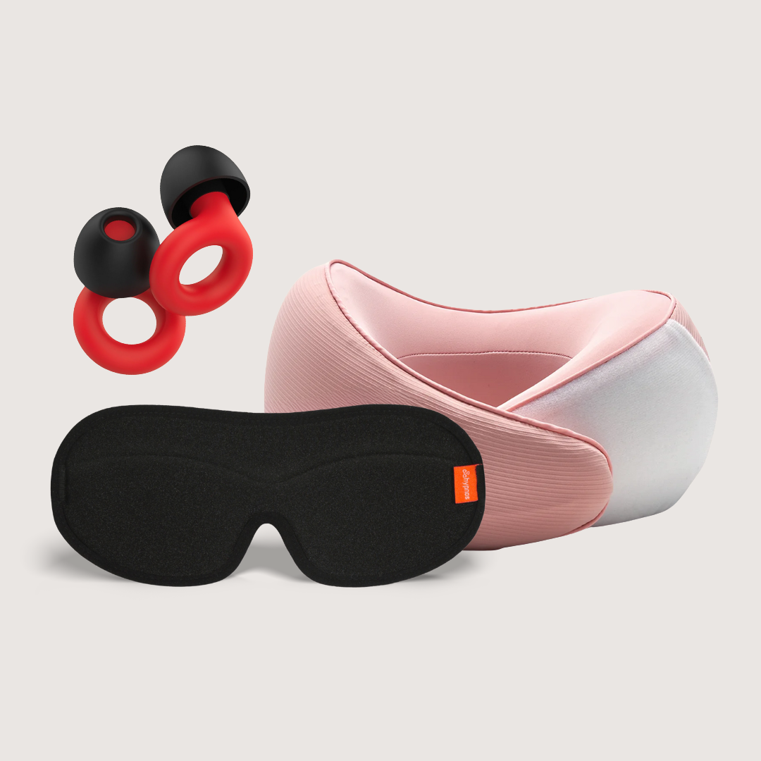 cojín de cuello + antifaz + tapones