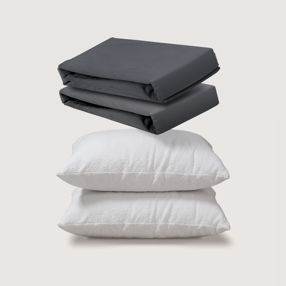 sábanas de algodón + almohadas