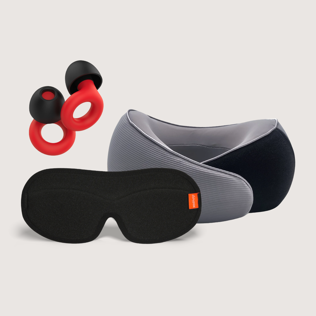 cojín de cuello + antifaz + tapones