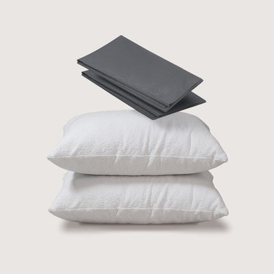 almohadas + fundas de algodón