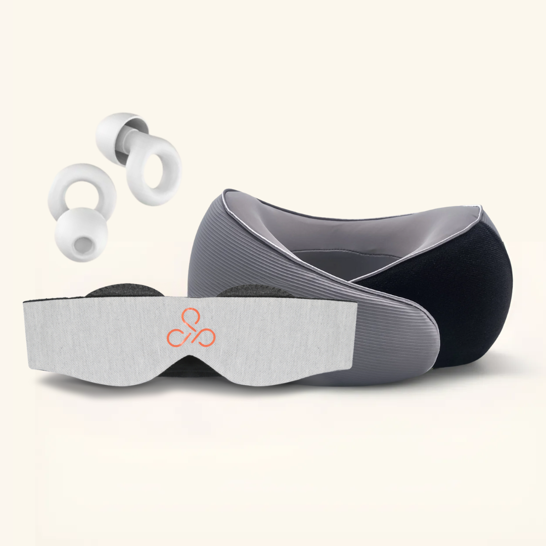 Cojín de Viaje + Antifaz + Tapones