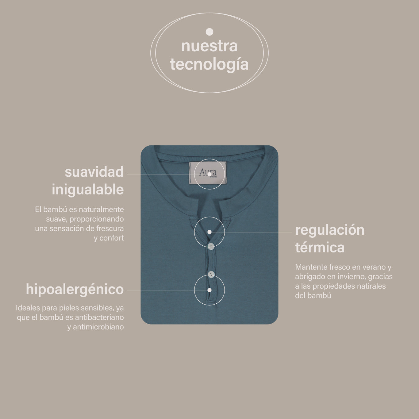 pijamas bambú hombre aura
