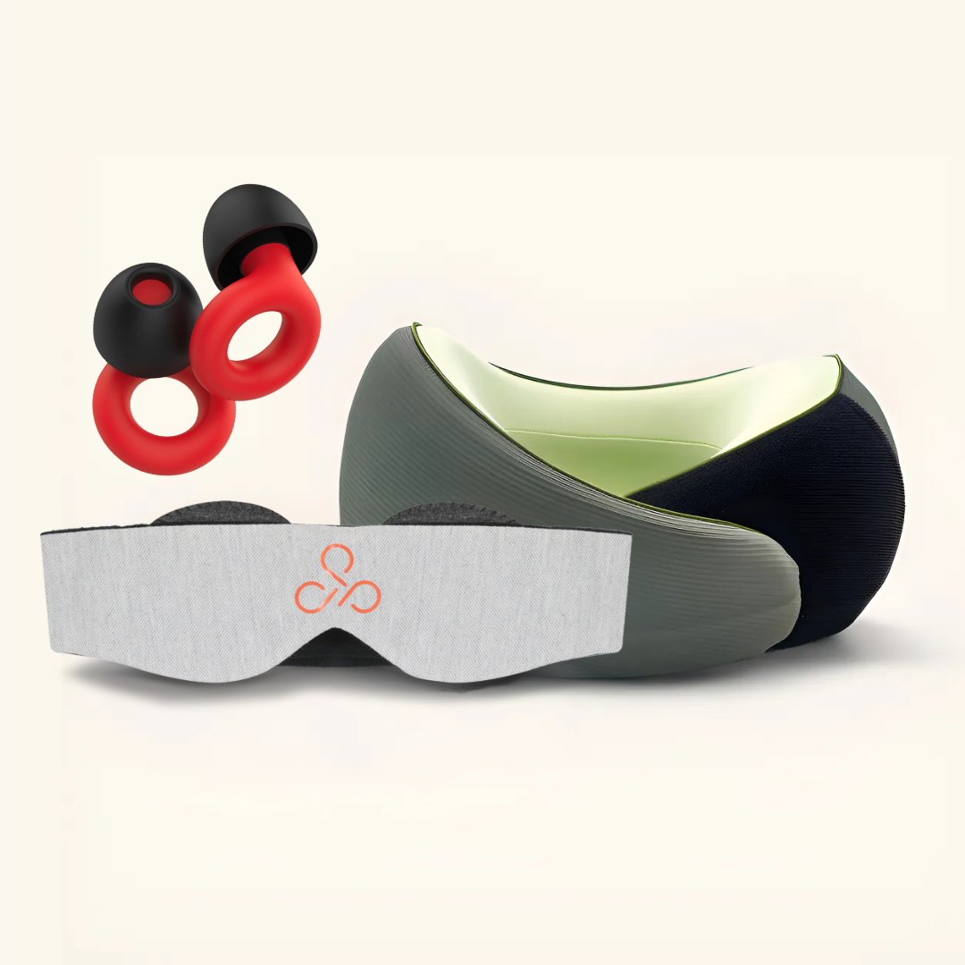 Cojín de Viaje + Antifaz + Tapones