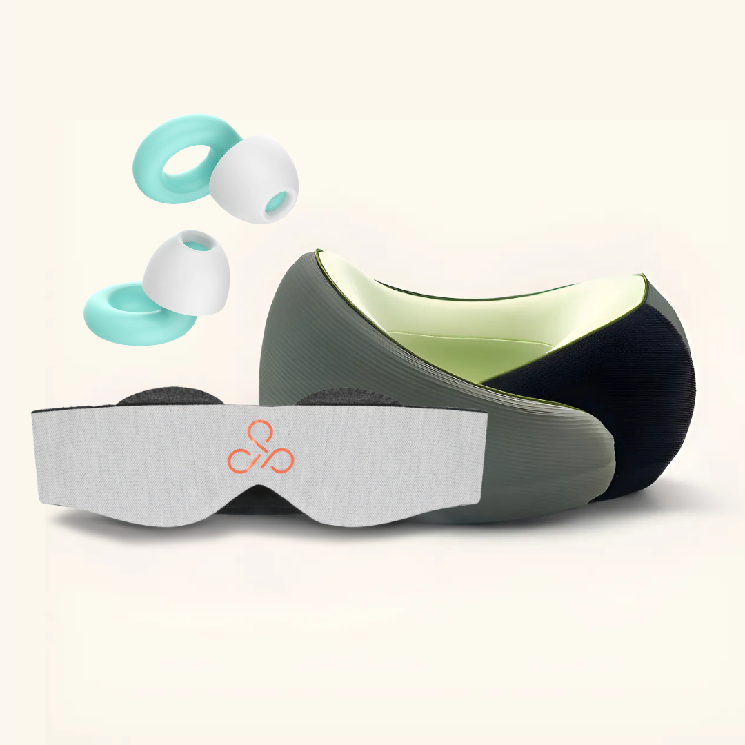 Cojín de Viaje + Antifaz + Tapones