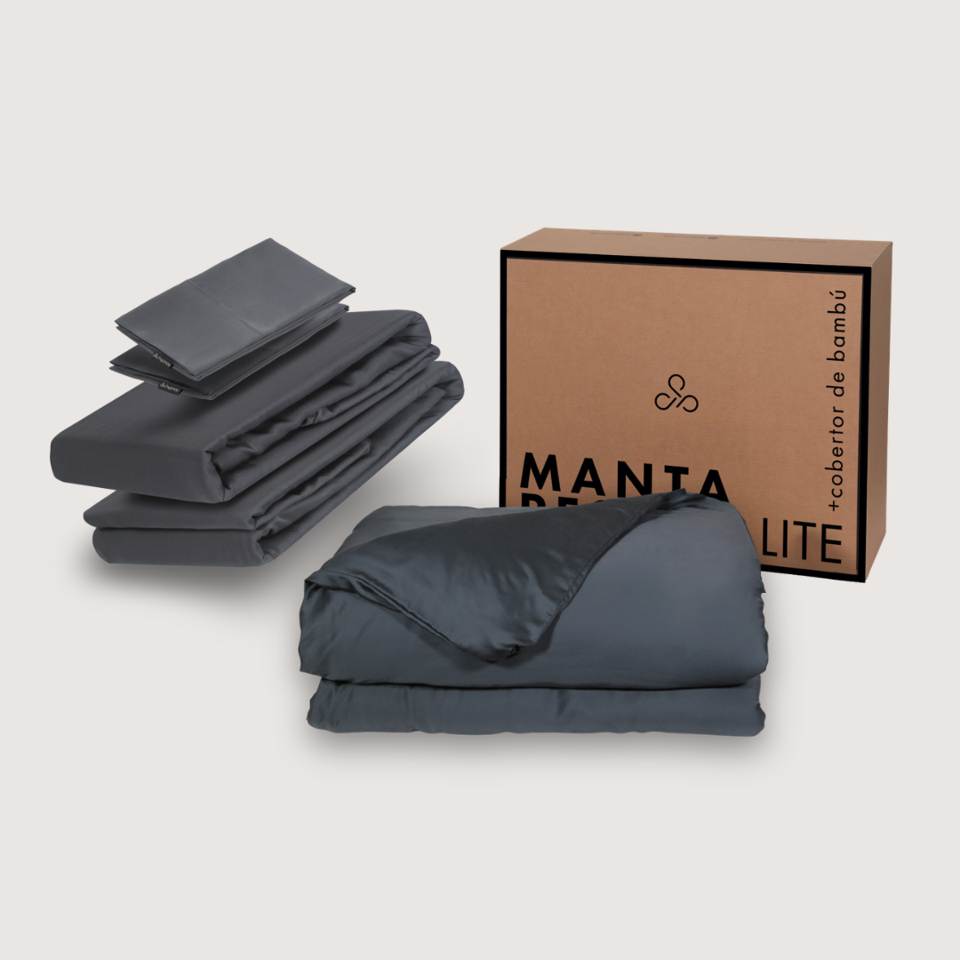 sábanas de bambú + manta pesada lite