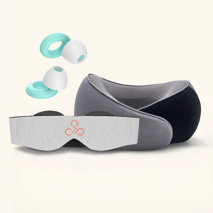 Cojín de Viaje + Antifaz + Tapones