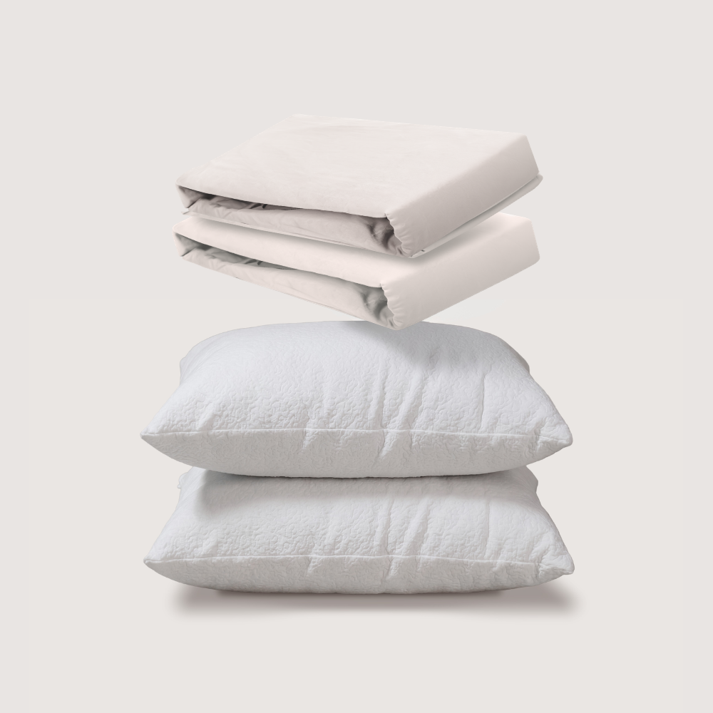 sábanas de algodón + almohadas