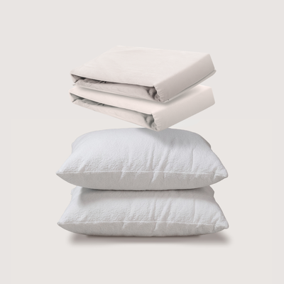 sábanas de algodón + almohadas