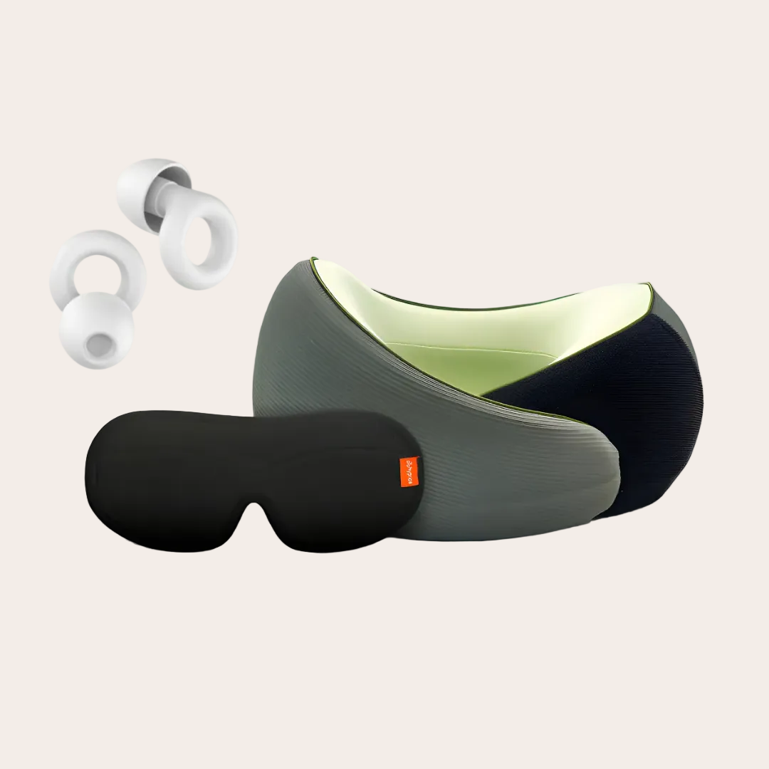 Cojín de Viaje + Antifaz + Tapones